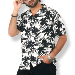China Lilen Black Flower Shirt